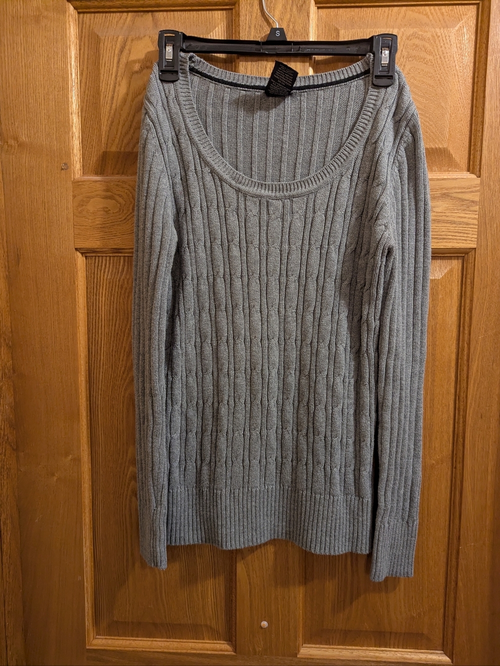 Grey Faded Glory Cabled Sweater